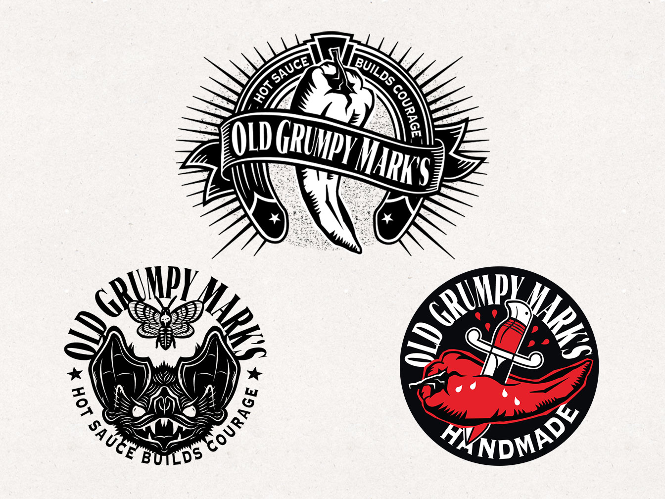 Old Grumpy Mark's - Logo and Sticker Designs